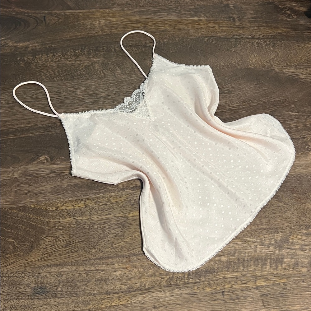 VINTAGE 90S BABY PINK SATIN LINGERIE CAMI TOP